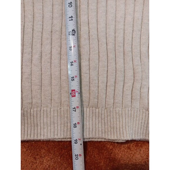 ABERCROMBIE & FITCH 90's OATMEAL BEIGE CROPPED ROLL NECK SWEATER CABLE KNIT S - Picture 6 of 8